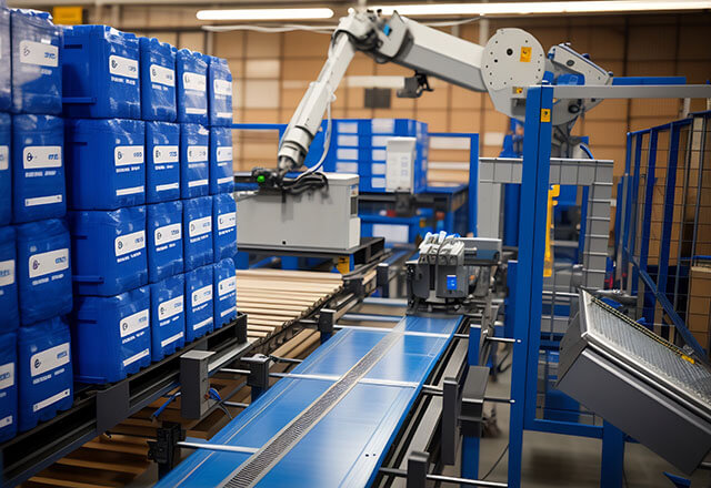 濕巾碼垛裝箱自動化